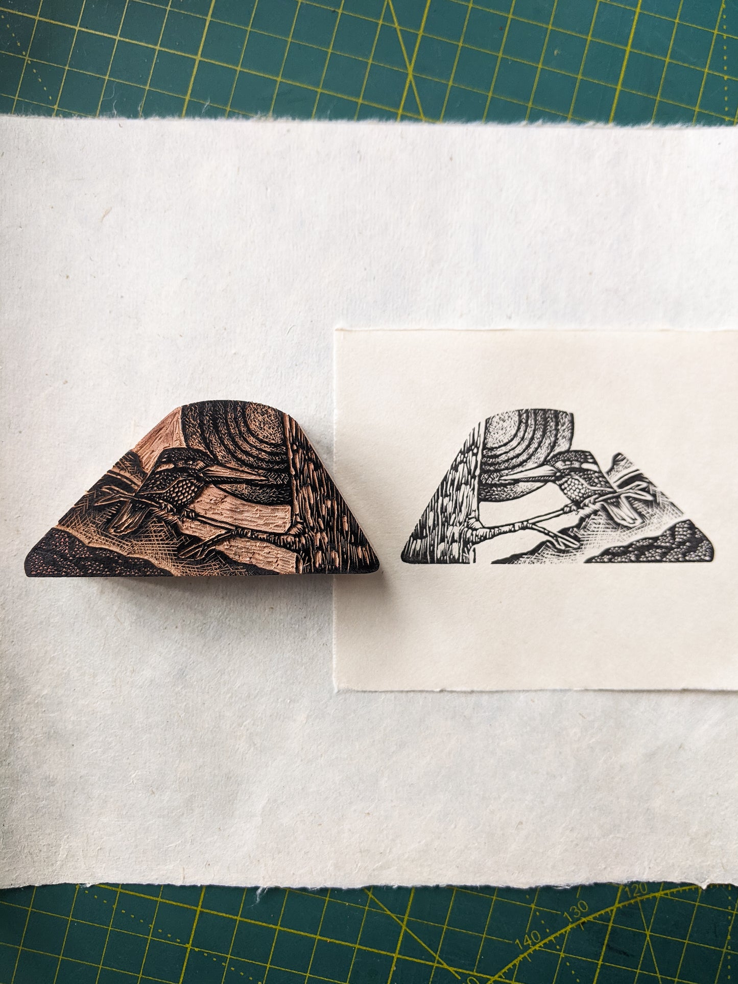 Kingfisher - wood engraving