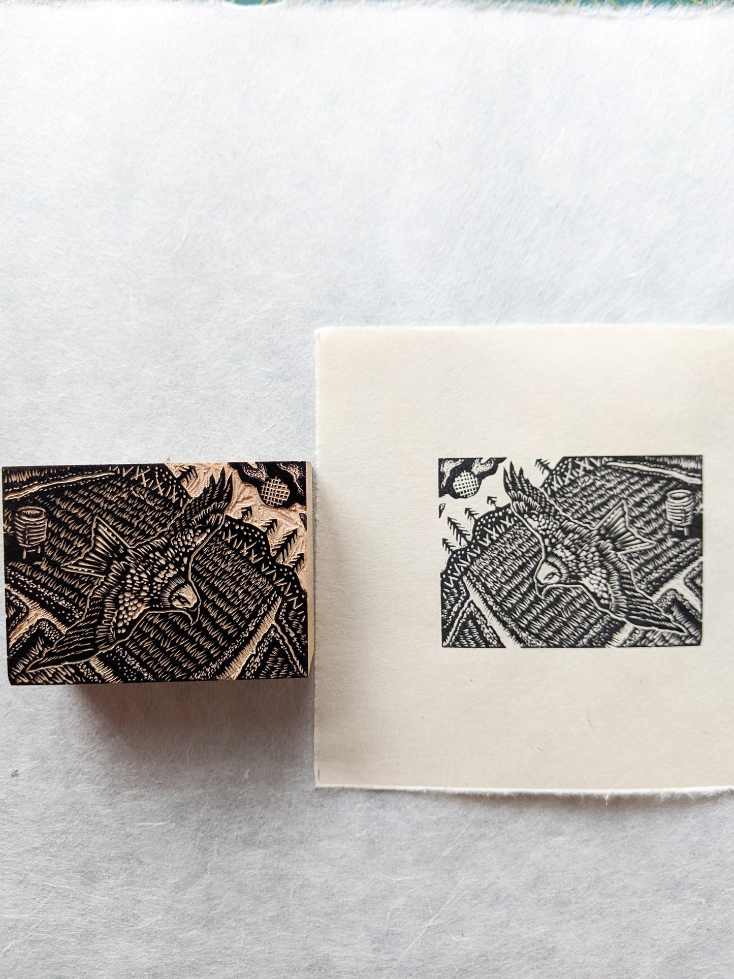 Red Kite - wood engraving