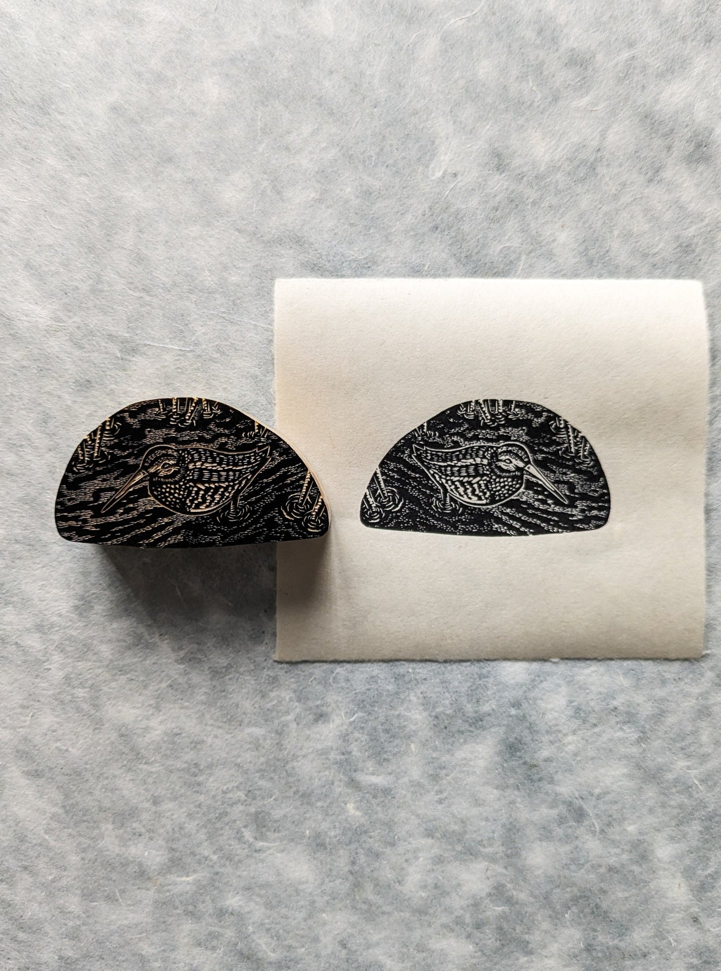 Jack Snipe - wood engraving